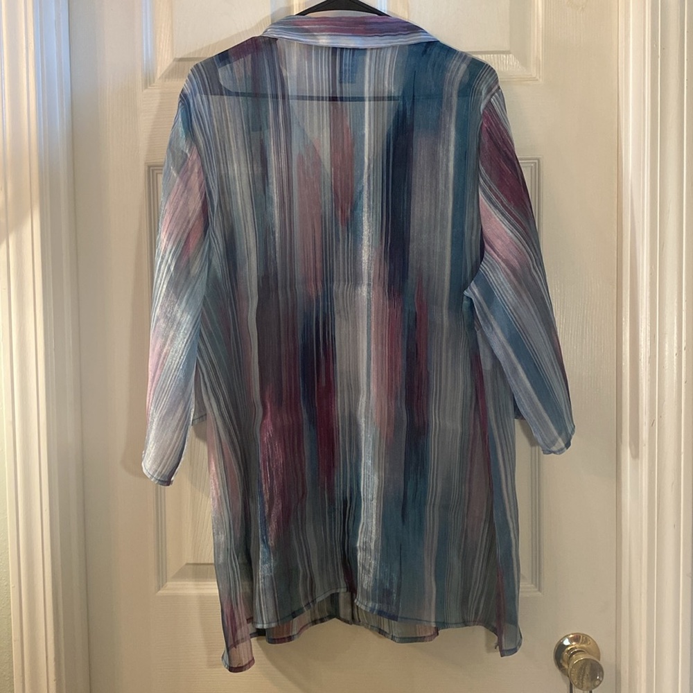 Catherines Sheer Multicolor Blouse - Picture 5 of 9